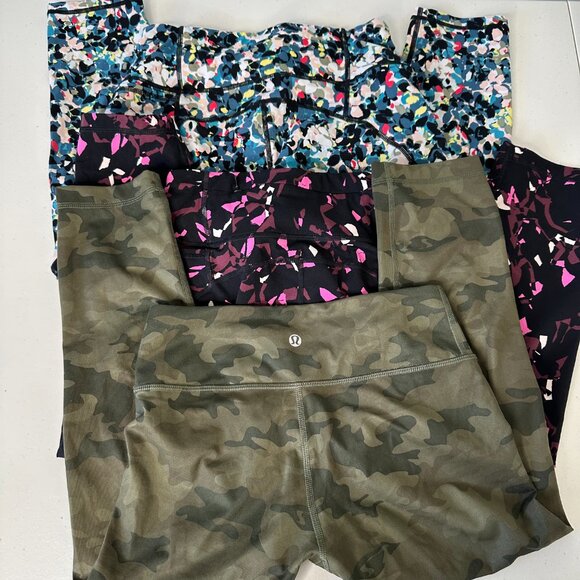 Lot of 3 Leggings Lululemon Sweaty Betty Small Cropped - Picture 1 of 7